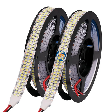 SXZM 12V 24V 2835 LED Strip 480LEDs/m High Brightness Double Row 2400LEDs 5M Flexible Tape CRI 90 Dimmable SMD Light Copper
