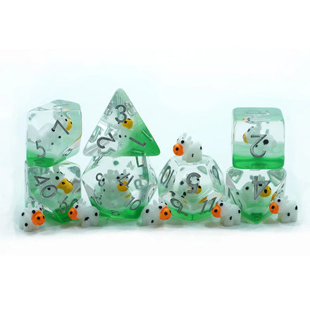 Yushun Polyhedral White Cow Dice Set for DND Game for Role-Playing & Fantasy Adventures