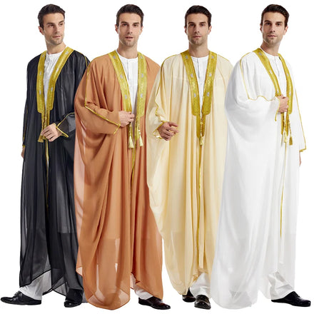 OEM Middle East Arab Sheikh Dress Traditional Polyester Abaya for Islamic Academic Speech Dropshipping/Wholesale Available