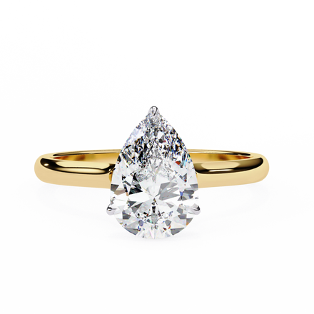 IGI Pear Shaped Lab Grown Diamond 2.10ct 14K Gold Ring E Color VVS2 Clarity Luxury Engagement Wedding Ring for Women