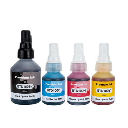 Tatrix BTD100 BTD-100 BTD100BK Premium Compatible Color Bulk Water Based Bottle Refill Ink for Brother DCP-T230 Printer