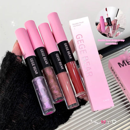 Gegebear New Moist Double-Headed Lip Glaze Matte Glossy Bulk Wholesale Large Quantities of Empty Lip Gloss Tubes