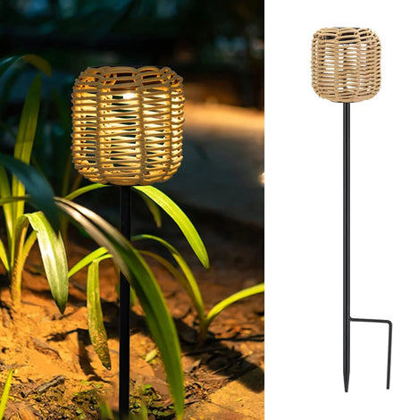Modern Handmade Weaving Solar Pathway Lights for Outdoor Garden Waterproof LED Landscape Decoration for Patio Yard Garden