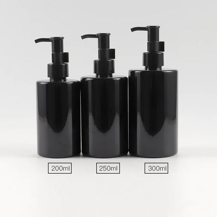 Luxury Black PET Plastic Shampoo Bottle 500ml Shower Gel Body Wash Lotion Pump Dispenser for Hair Care Cosmetic Packaging