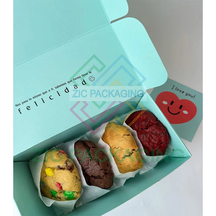 Best Selling Wholesale Green Crepe Waffle Box Food Luxury Cake Bread Donuts Sushi Pastry Snack Bakery Cookies Paper Packing Box