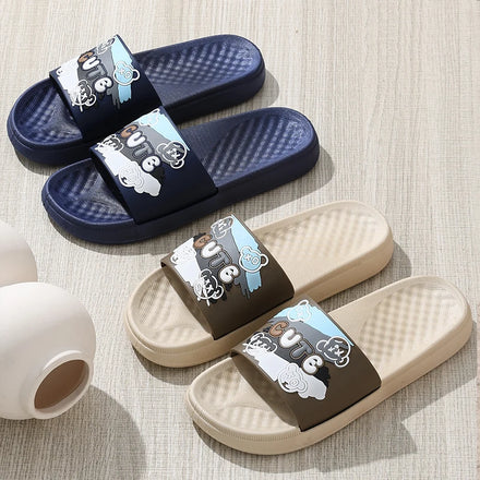 Men's PVC Comfort Casual Slippers New Trendy Hard-Wearing Fashion Slides Popular Style Casual Shoes