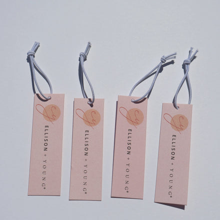 Custom Printing Pink Paper Price Garments Clothes Tag Jewelry Flower Candle Packaging Label