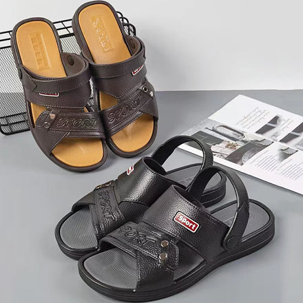 Men's PVC Comfort Slippers Casual Summer Beach Shoes with New Design Breathable Popular Fashion Trend