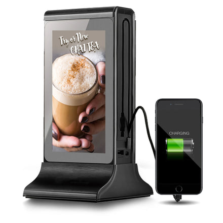 FYD-835SD Table Top Double Sides Digital Signage Media Players Table Stand Ad Screen Restaurant Menu Advertising Display