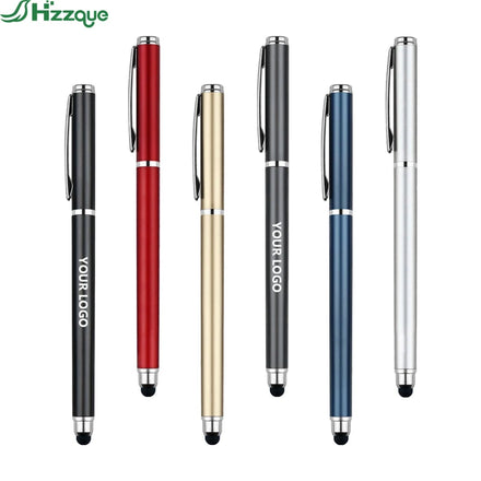 Customizable 2-in-1 Ballpoint Stylus Gel Pen 0.5mm Writing Width Promotional Office Advertising Gift Metal Material