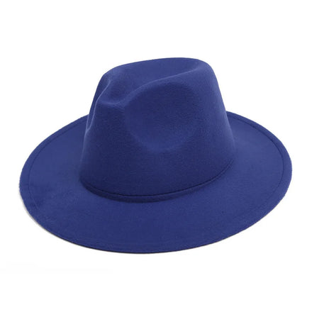 Autumn Winter Classic Striped Pure British Jazz Hat Large Brim Light Plate Hat Bell-Shaped Spot Wholesale Felt Hat