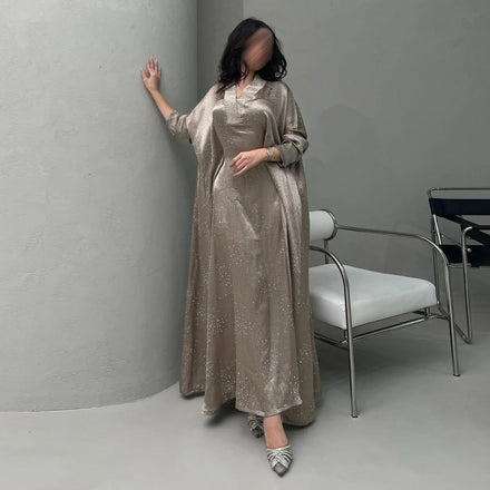 Open Abaya Dubai Middle East Traditional Muslim Clothing Elegant Hot Diamond Abaya Women Muslim Dress Cardigan Kaftan Robe Femme