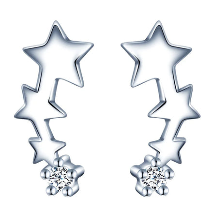 925 Sterling Silver Fashion New Design Hot Sale Women Silver Earrings Jewelry Star Shaped Earrings