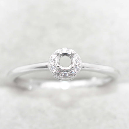Sterling Silver 3*3mm Semi Mount Ring Empty Frame Blank Support Claw Setting S925 Base Holder Without Center Stone for DIY Inlay