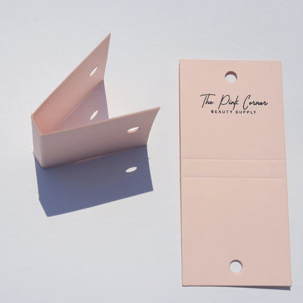 Custom Pink Art Paper Black Foil Girl Jewelry Packaging Necklace Bracelet Folding Paper Cards