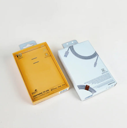 OEM Custom Printed Paper Box for Usb Data Cables Line Electronic Product Charger Packaging Paper Box with clear Window Film
