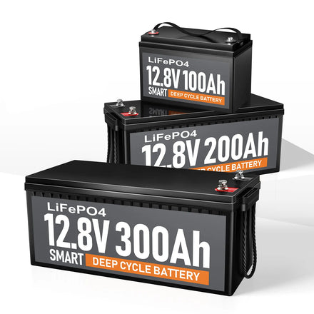 UCAN Deep Cycle 12V 12.8V LiFePO4 Lithium Battery 100Ah-300Ah Smart BMS Golf Cart Pack 6000 Cycles Solar Home Use