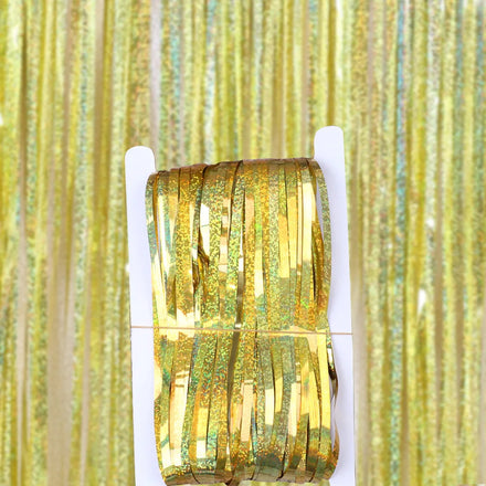 1 X 2 m Self-Adhesive Metallic Glitter Tinsel Curtains Background Foil Fringe for Back to School Occasions