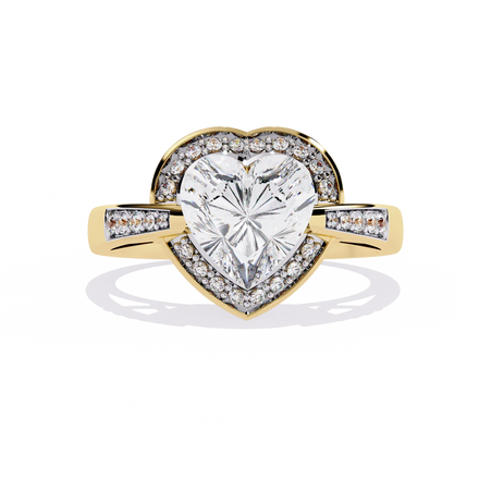 2.00 Carat Lab Grown Diamond Heart Cut Engagement Ring IGI Certified 14K Gold Rhodium Plated Sheeraj Solitaire Women's Factory