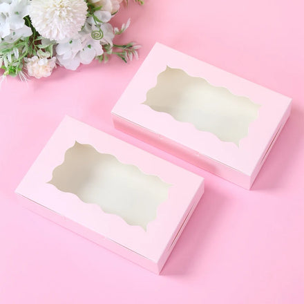 Pink Transparent Window Portable Cake Box Wedding Guest Gifts Dessert Food Packaging Kids' Paper Pillow Sweet Candy Box