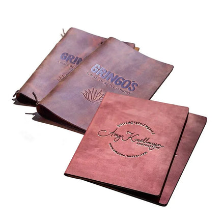 Custom Restaurant logo Cover Leather Menu Folder Binder