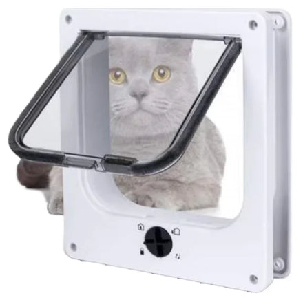 Quiet 4 Way Locking Magnetic Pet Door for Dogs and Cats Interior and Exterior with Durable Flap Door