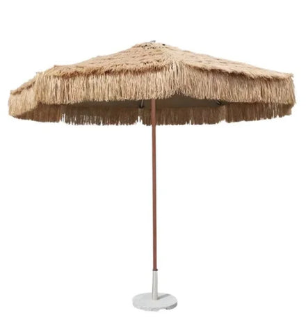 Custom Natural Color PP Straw Grass Tiki Hula Sun Beach Parasols Outdoor Palm Thatch Roof Hawaii for Park Use