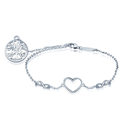 Drop Shipping Rhodium Plated Ladies 925 Sterling Silver Tree of Life Bracelet for Mother's Day Gift