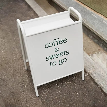 Portable Stainless Steel A-Frame Sign for Coffee Shop Display Outdoor Sidewalk Stand Advertising Board Pavement Sign
