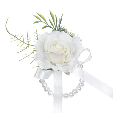 Elegant Forest Wedding Wrist Corsage Korean Style Bridal Bouquet Artificial Silk Rose Flower Corsage Ceremony Decoration
