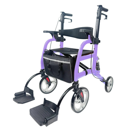 Rollator Foldable 4-Wheel Walker Lightweight Aluminum with Seat Adjustable Handle Storage Bag for Elderly and Adults