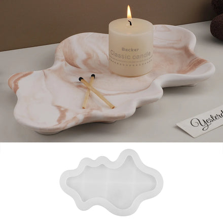 Gypsum Cement Irregular Tray Silicone Mold for Desktop Storage Jewelry Tray Wave Mold Home Decoration