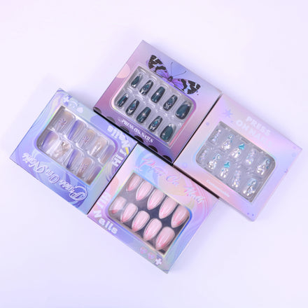 Wholesale Custom Logo Recycled Materials Matt Lamination Fancy Nail Tip Packaging Folders