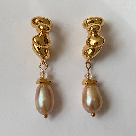 2025 New French Pure Natural Freshwater Pearl Pendant Earrings for Women Jewellery Factory Wholesale