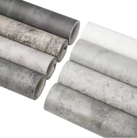 Modern Dark Gray Thick Matte Concrete Cement Texture Wallpaper Peel Stick Adhesive Vinyl Wall Stickers for Bedroom