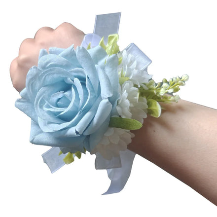 Starry Sky Blue Rose Wedding Bride Bridesmaid Lace Wrist Corsage Party Celebration Floral Accessories New Design
