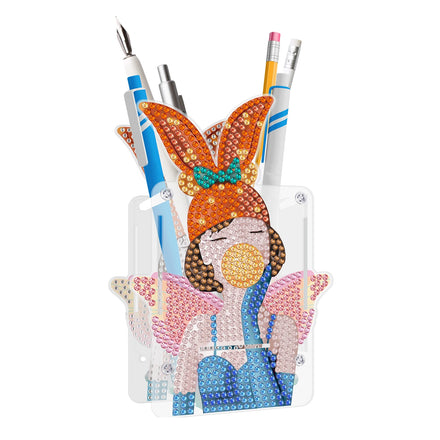 DIY Double-Sided Butterfly Girl Diamond Painting Pen Container Special Shaped Desk Decor Acrylic Diamond Painting Pen Holder
