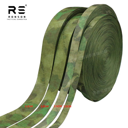 Russia A-TACS-FG Camouflage Printed Webbing Tape 20mm 25mm 38mm 50mm High Tenacity for Tactical Gear and Backpack Bag Use