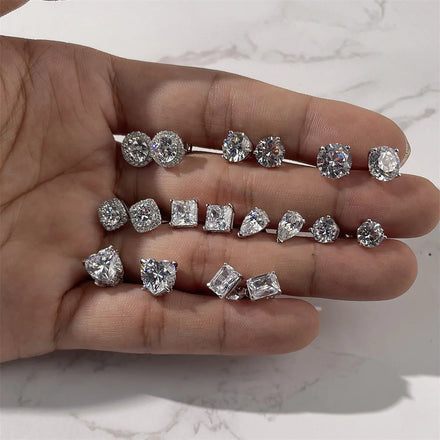 New Arrivals Fashion Jewelry Classic Pear Cut Iced Out Diamond 925 Sterling Silver Water Droplet Shaped Stud Earring for Girls