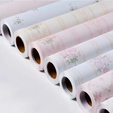 Bedroom 3D PVC Wallpaper Flower Self-Adhesive Decoration Wallpaper Stickers Peel and Stick Wall Cover for Decor
