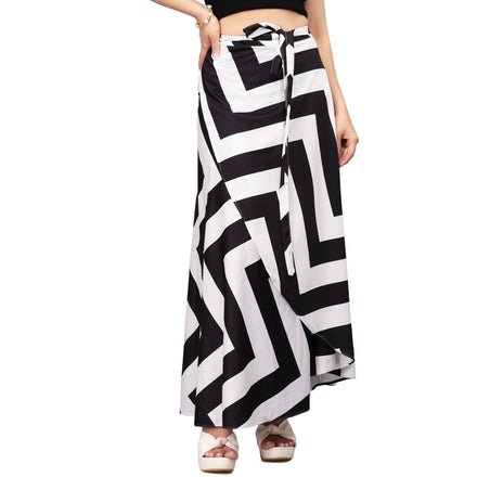 Tennecy Women's Comfortable Long Wrap Skirt Free Size Western Style Belt Decoration Ankle-Length Quick Dry All Seasons for