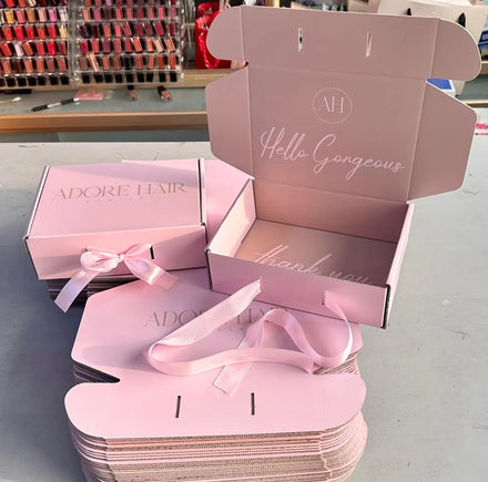 2025 Custom Printing Rigid Pink Product Packaging Corrugated Gift Wrap Shipping Paper Boxes