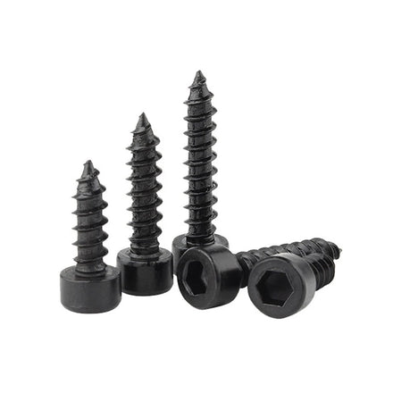 M2 M2.5 M2.6 M3 M3.5 M4 Black Zinc Coating Stainless Steel 304 Allen Self Tapping Screw Hex Socket Cap Head Wood Screws