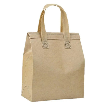 MU Kraft Paper Non-woven Cooler Bag Mixed Size Custom Non Woven Cooler Bag Milktea Takeaway Food Pack Thermal Bag