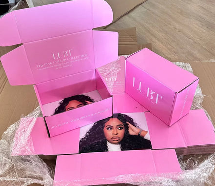 Custom Logo Pink Mailer Hard Paper Box for Shipping Bio-Degradable Clothing Shipping Box Matt Glossy Lamination Tshirt Box