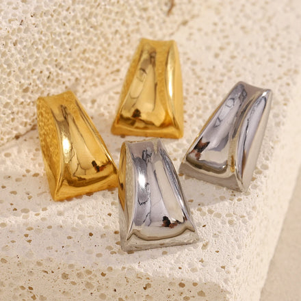 Dreamshow Square Fashion Stud Earring Waterproof PVD Gold Plated Jewelry Stainless Steel Earrings