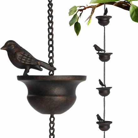 Bird Gutter Chain Outdoor Gutter Movable Gutter Downpipe Gutter Downspout Movable Rain Chime