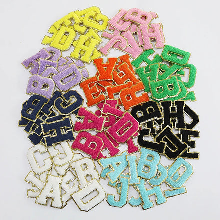 Chenille Embroidery Patches Cloth Patches Embroidery White Letter Iron on Patches