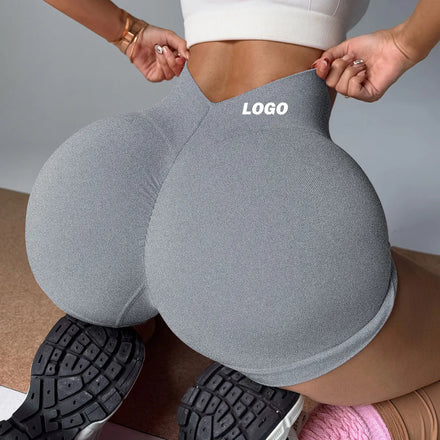 Seamless V Back Running Athletic Spandex Biker Yoga Gym Fitness Women'S Workout Buttery Soft Sportswear Booty Contour Shorts