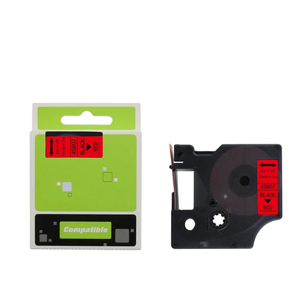 Tatrix 19mm Black on Red Compatible Label Tape Cartridge 45807 for DYMO Label Manager 360D /420P/500TS/450D